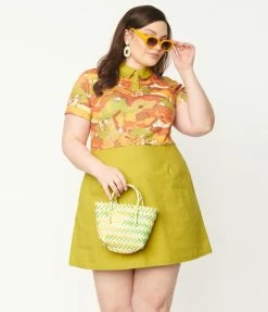 Smak Parlour Plus Size Green & Raccoon Park Mini Dress