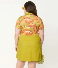 Smak Parlour Plus Size Green & Raccoon Park Mini Dress