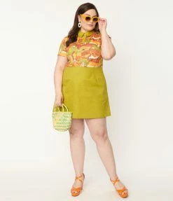 Smak Parlour Plus Size Green & Raccoon Park Mini Dress