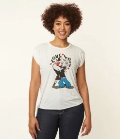 Popeye X Unique Vintage Love Unisex Graphic Tee Fan Flair