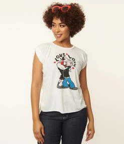 Popeye X Unique Vintage Love Unisex Graphic Tee Fan Flair