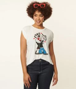 Popeye X Unique Vintage Love Unisex Graphic Tee Fan Flair