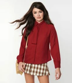 Lifestyle Group (UK) Ltd Clothing Wine Long Sleeve Gracie Blouse