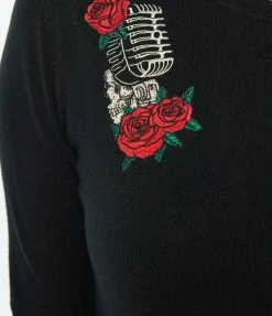 Lifestyle Group (UK) Ltd Black Microphone & Rose Cardigan