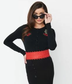 Lifestyle Group (UK) Ltd Black Microphone & Rose Cardigan