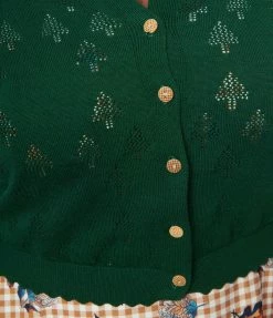 Lifestyle Group (UK) Ltd Clothing Plus Size Green Happy Holiday Tree Cardigan