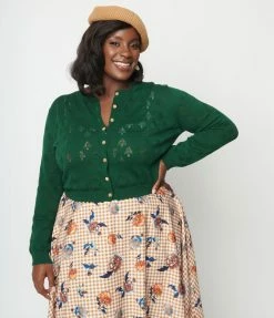 Lifestyle Group (UK) Ltd Clothing Plus Size Green Happy Holiday Tree Cardigan