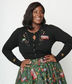 Lifestyle Group (UK) Ltd Clothing Plus Size Black London Holiday Cardigan