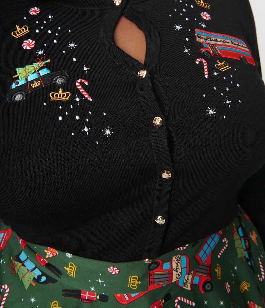 Lifestyle Group (UK) Ltd Clothing Plus Size Black London Holiday Cardigan