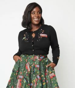 Lifestyle Group (UK) Ltd Clothing Plus Size Black London Holiday Cardigan