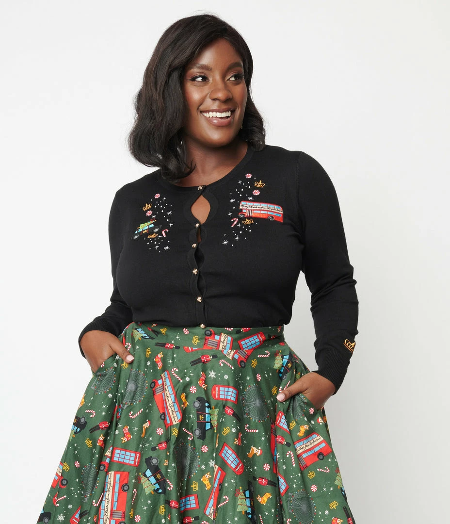 Lifestyle Group (UK) Ltd Clothing Plus Size Black London Holiday Cardigan