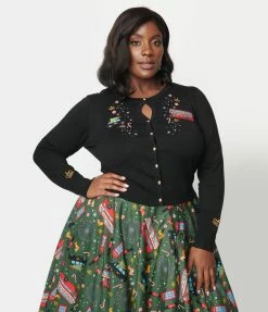 Lifestyle Group (UK) Ltd Clothing Plus Size Black London Holiday Cardigan