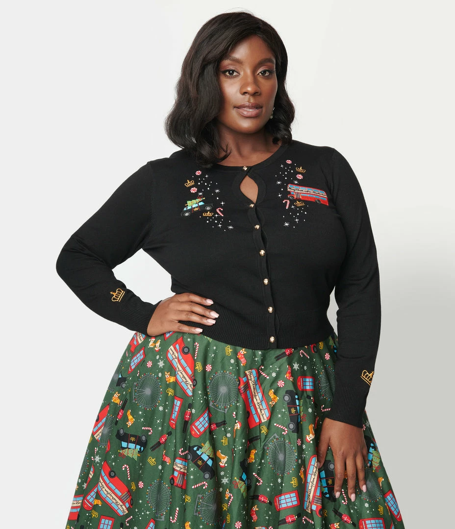 Lifestyle Group (UK) Ltd Clothing Plus Size Black London Holiday Cardigan