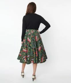 Lifestyle Group (UK) Ltd Green London Town Holiday Swing Skirt Clothing