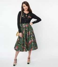 Lifestyle Group (UK) Ltd Green London Town Holiday Swing Skirt Clothing