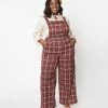 Lifestyle Group (UK) Ltd Plus Size Red & White Winter Plaid Pinafore Jumpsuit Clothing