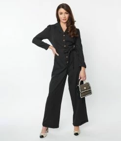 Lifestyle Group (UK) Ltd New Arrivals! Black Long Sleeve Jumpsuit