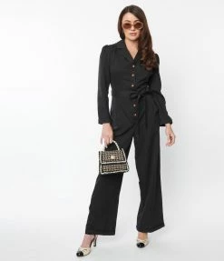 Lifestyle Group (UK) Ltd New Arrivals! Black Long Sleeve Jumpsuit