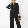 Lifestyle Group (UK) Ltd Clothing Plus Size Black Long Sleeve Jumpsuit