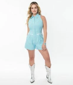 Rebel Love Light Blue Mojave Romper