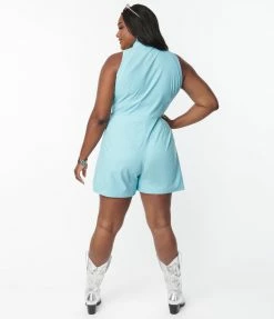 Rebel Love Plus Size Light Blue Mojave Romper