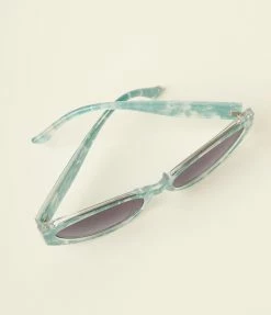 AJ Morgan Eyewear (B2B Wholesale) Blue Marble Narrow Cat Eye Sunglasses