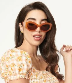 Lucent Product Inc. Orange Thick Cat Eye Sunglasses