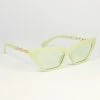 Lucent Product Inc. Light Green Cat Eye & Gold Chain Sunglasses