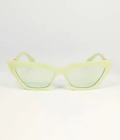 Lucent Product Inc. Light Green Cat Eye & Gold Chain Sunglasses