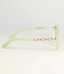 Lucent Product Inc. Light Green Cat Eye & Gold Chain Sunglasses