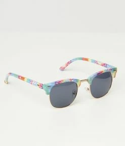 Lucent Product Inc. Rainbow Tie Dye Top Frame Sunglasses