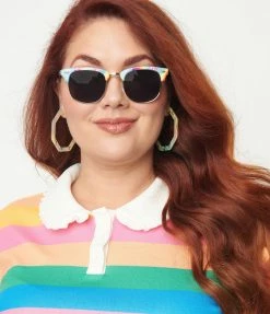 Lucent Product Inc. Rainbow Tie Dye Top Frame Sunglasses