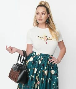 Collectif Broomstick Witch Fitted Graphic Tee