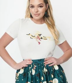 Collectif Broomstick Witch Fitted Graphic Tee