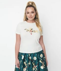 Collectif Broomstick Witch Fitted Graphic Tee