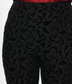 Collectif Black Halloween Flocked Pants