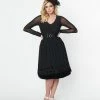 Sale Collectif Black Mesh Bat Border Swing Dress