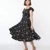 Collectif Black All Hallows Eve Dolores Swing Dress Sale