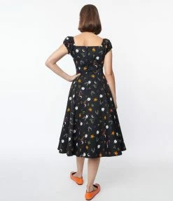 Collectif Black All Hallows Eve Dolores Swing Dress Sale