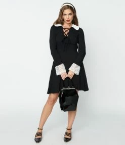 Collectif Black Flare Dress