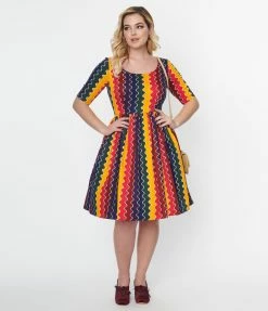 Clothing Collectif Rainbow Wave Amber Lea Swing Dress