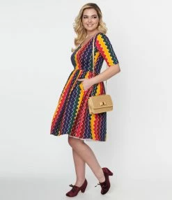 Clothing Collectif Rainbow Wave Amber Lea Swing Dress