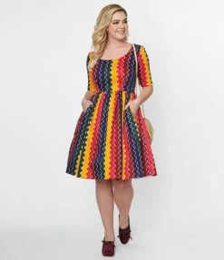 Clothing Collectif Rainbow Wave Amber Lea Swing Dress