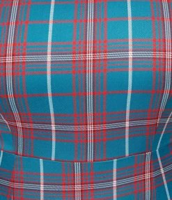 Collectif Plus Size Red & Green Plaid Demira Pencil Dress