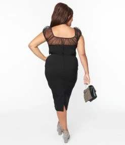 Collectif Plus Size Black Alina Pencil Dress