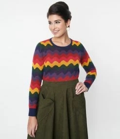 Collectif Rainbow Wave Machi Sweater Clothing
