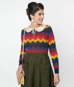 Collectif Rainbow Wave Machi Sweater Clothing