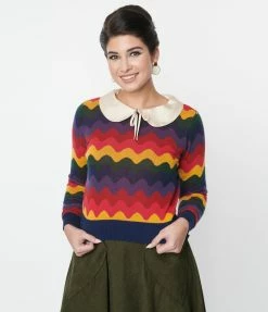 Collectif Rainbow Wave Machi Sweater Clothing