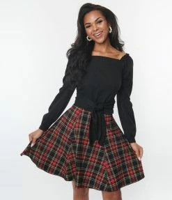 Collectif Black Wrap Crop Top