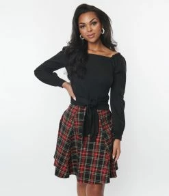 Collectif Black Wrap Crop Top